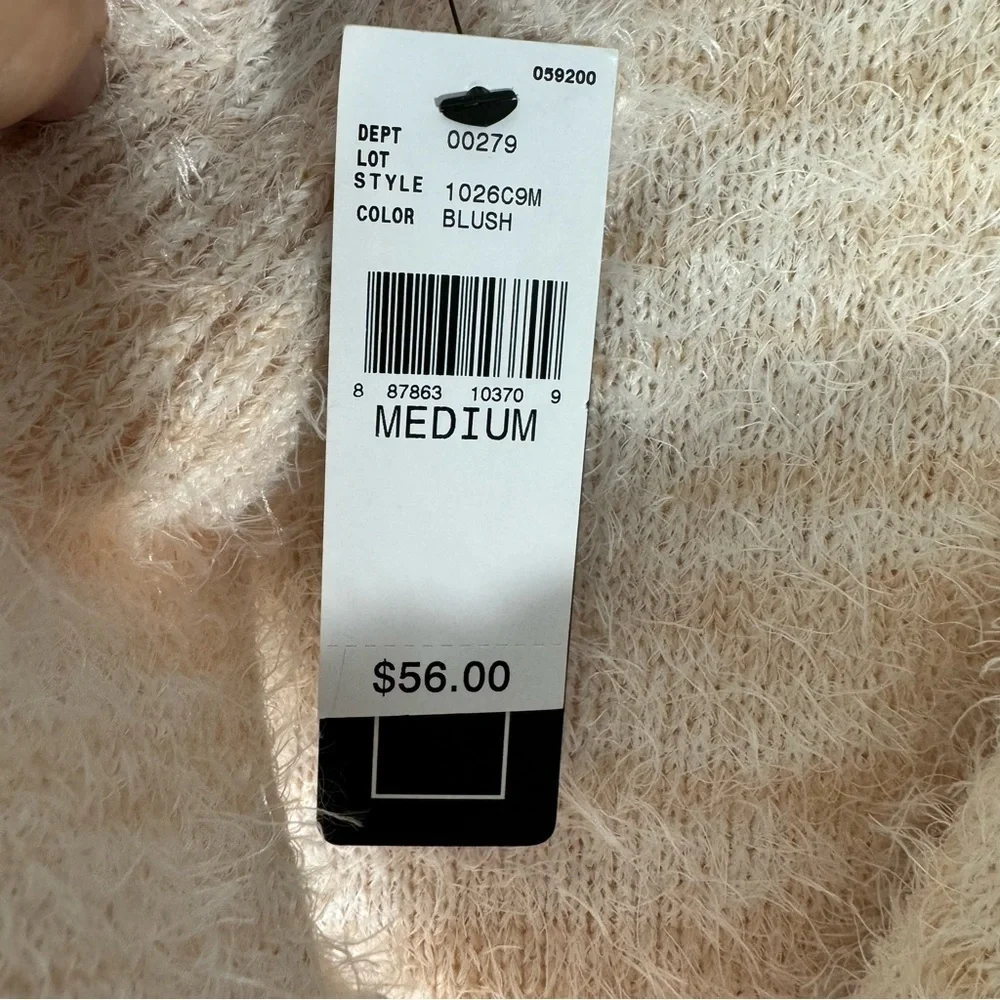 A. Byer Peach Eyelash Fringe Cowl Neck Sweater NWT